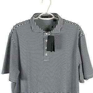 NEW‎ G/FORE Mens Feeder Stripe Performance Golf Polo XL Twilight Blue Stretch